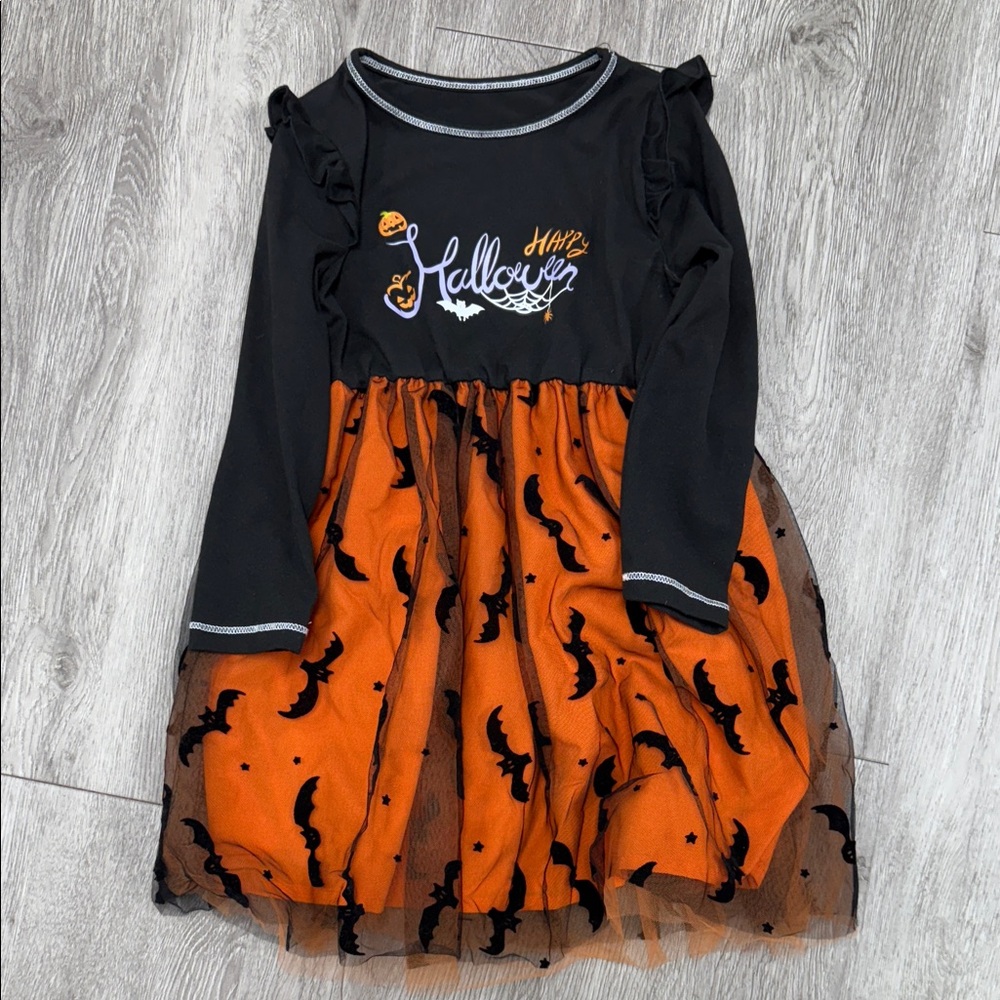 Kids Halloween Costume Dress - Black and Orange